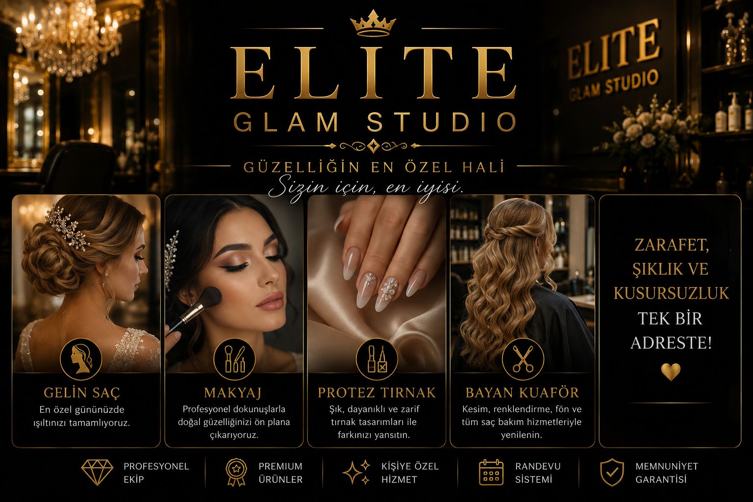 Elite Glam Studio hizmet tanıtımı