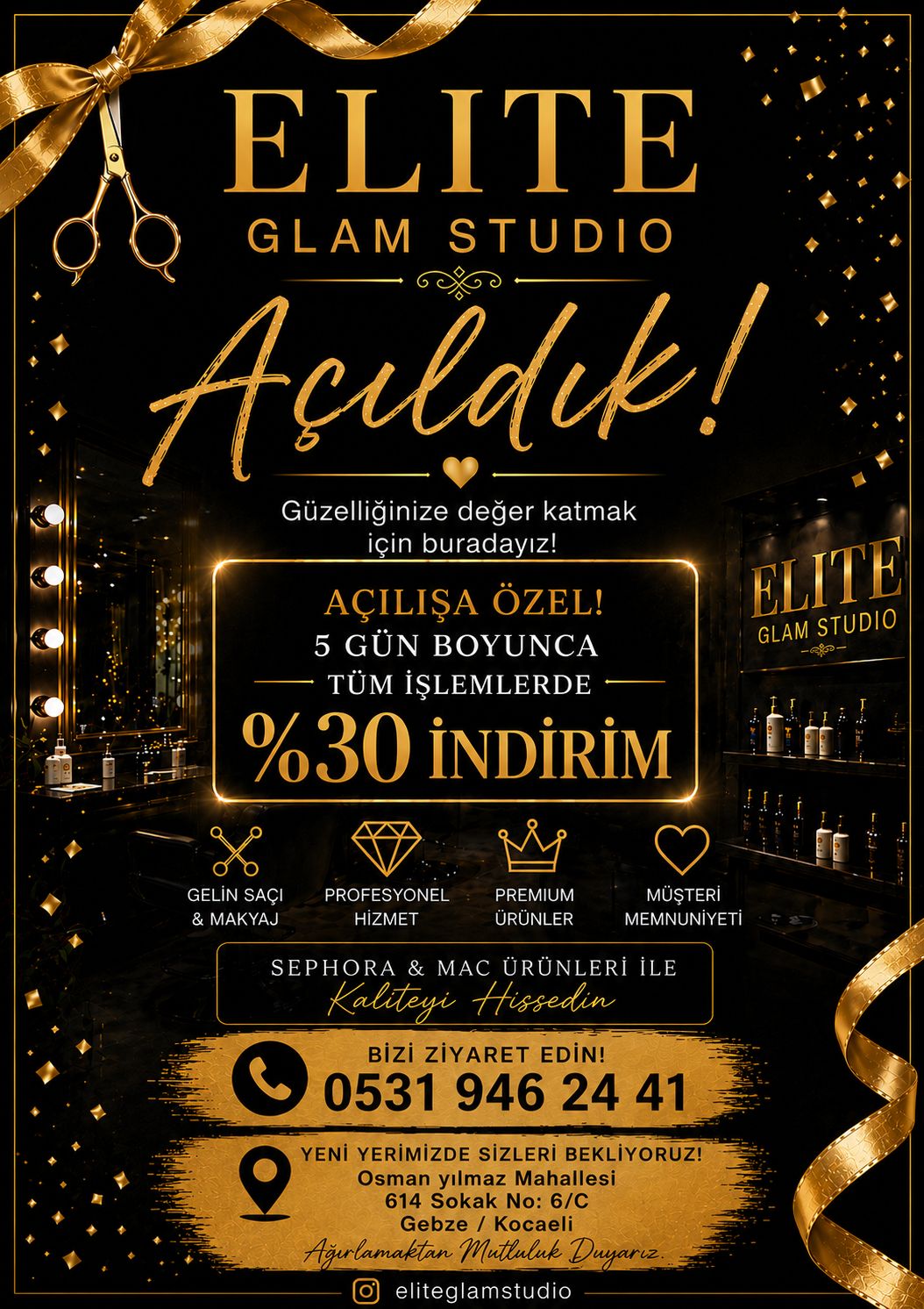 Elite Glam Studio açılış