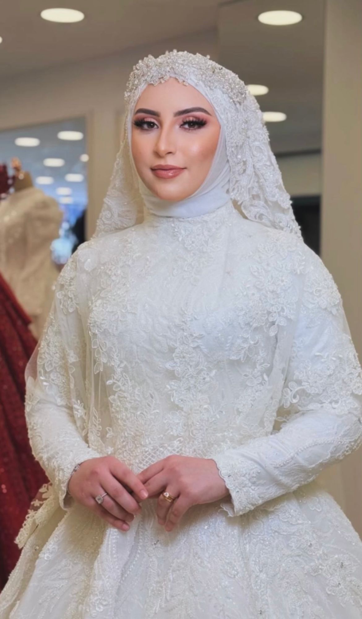 Tesettür gelin makyajı çalışması